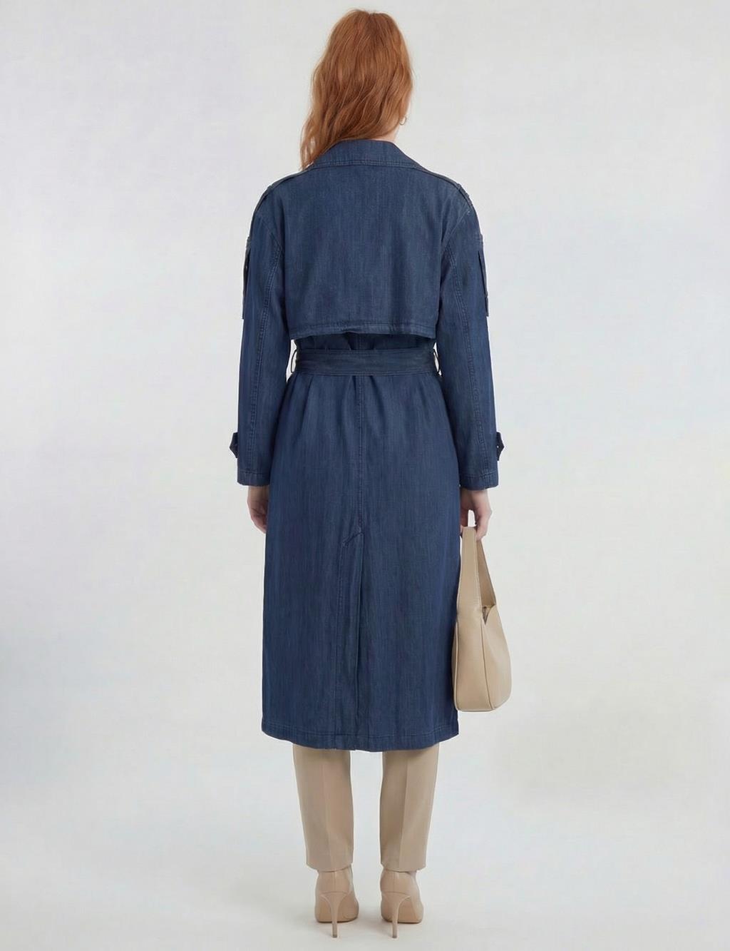 Washed Trench Coat Indigo