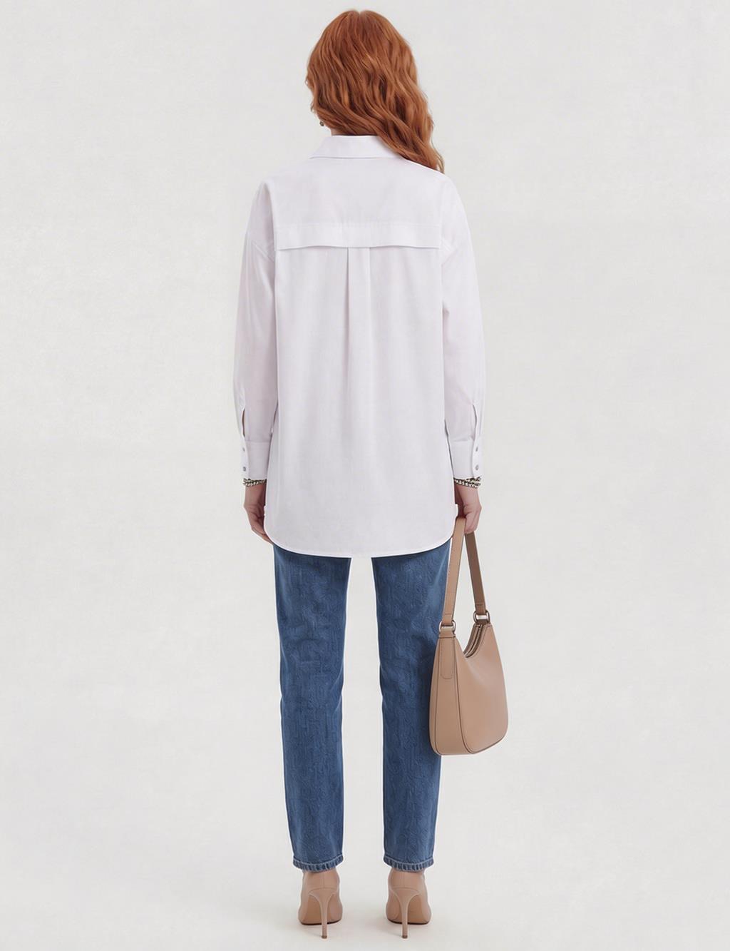 100% Cotton Embroidered Tunic Optical White