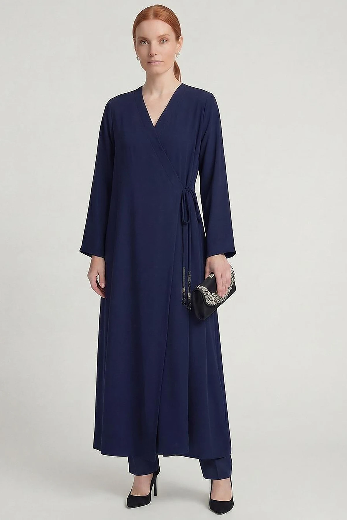 Wrap-Front Cardigan Dark Navy