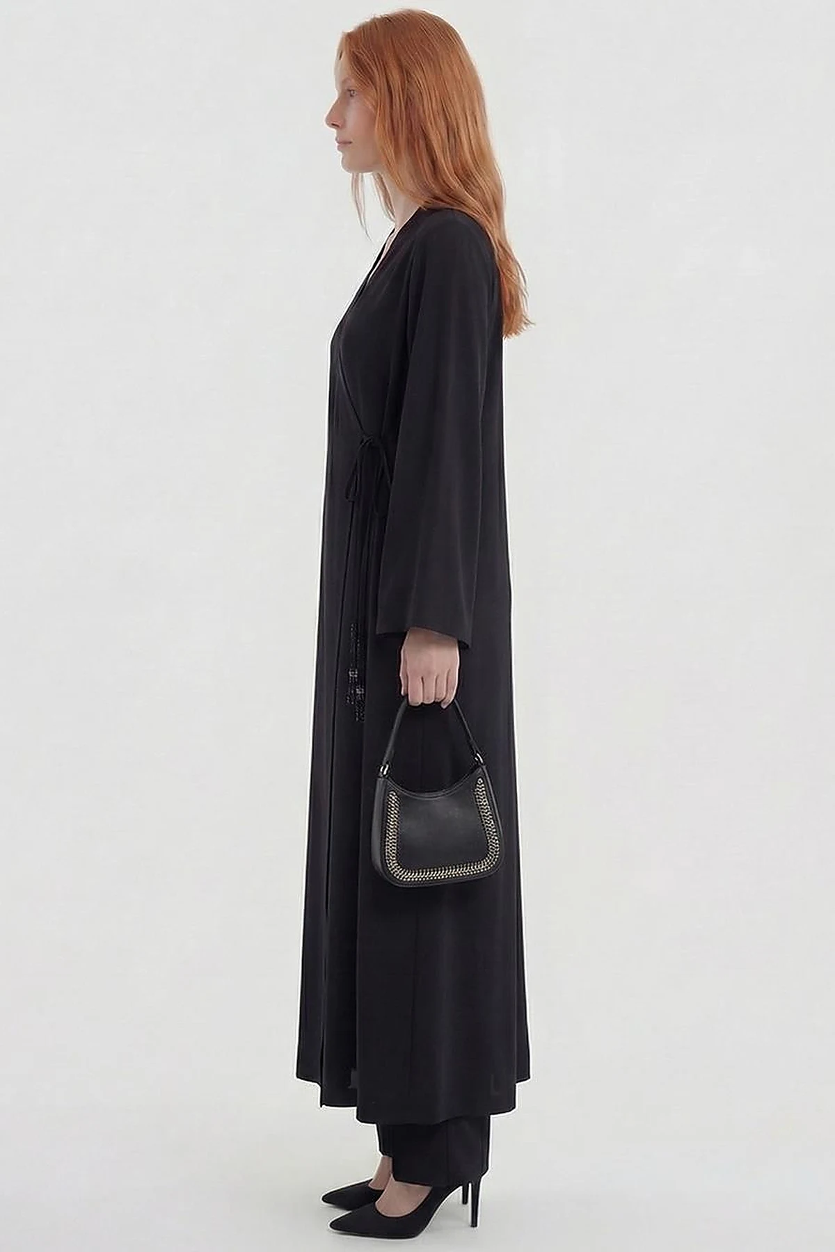 Wrap-Front Cardigan Black