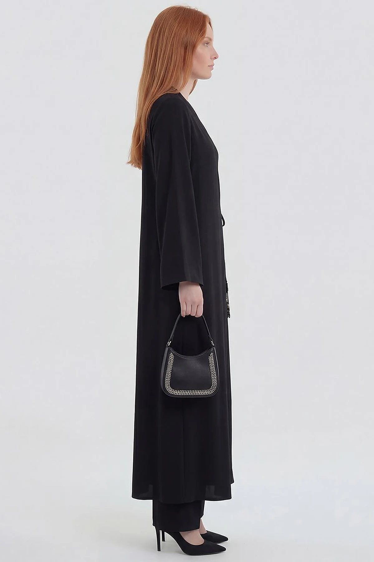 Wrap-Front Cardigan Black