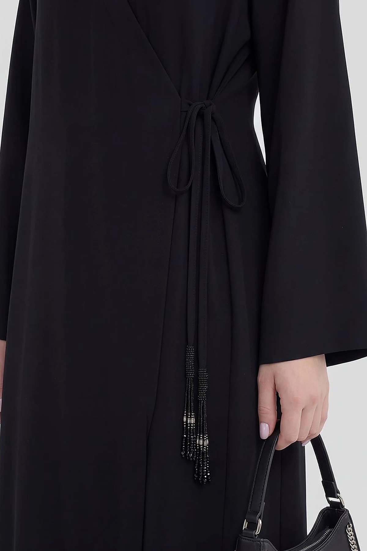 Wrap-Front Cardigan Black