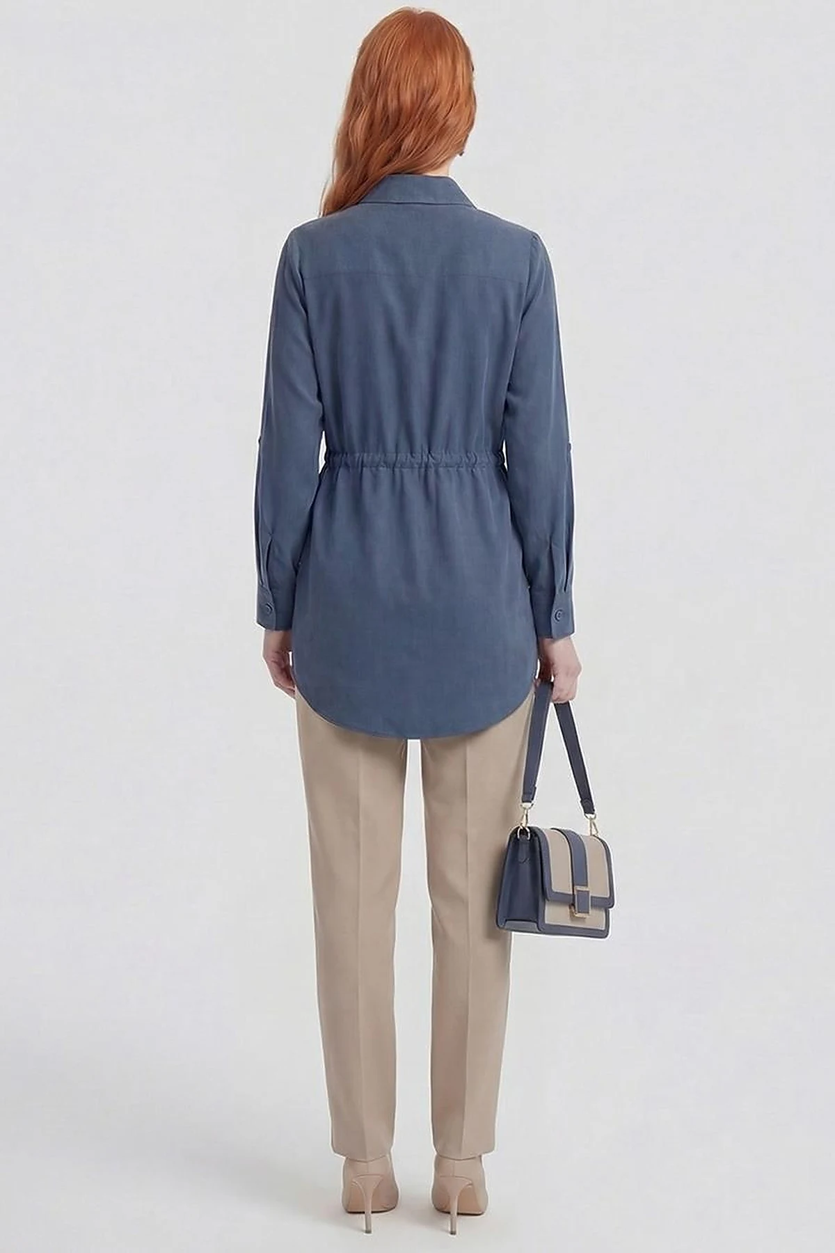 Sequin-Embellished Modal Tunic Dark Navy 