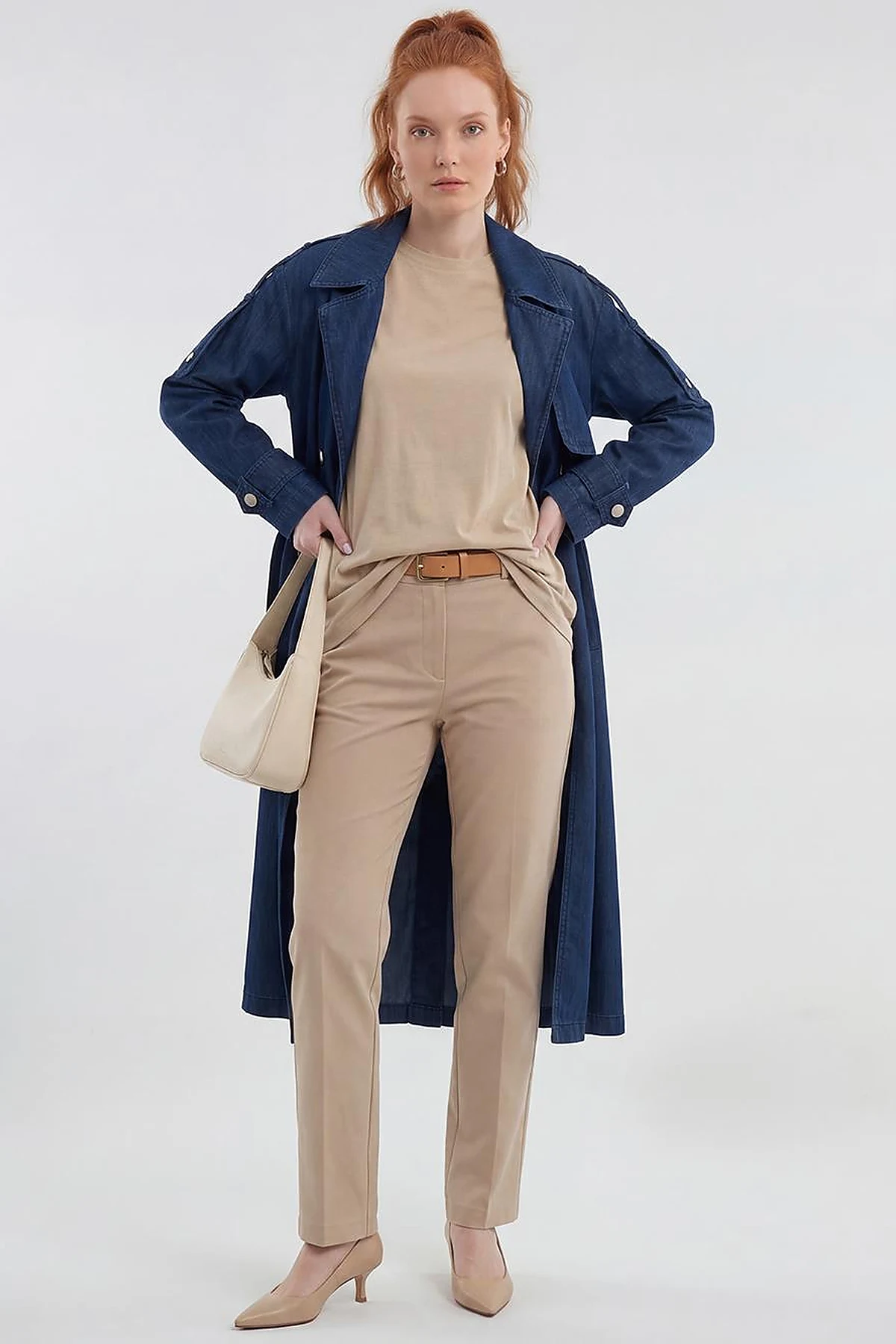Washed Trench Coat Indigo