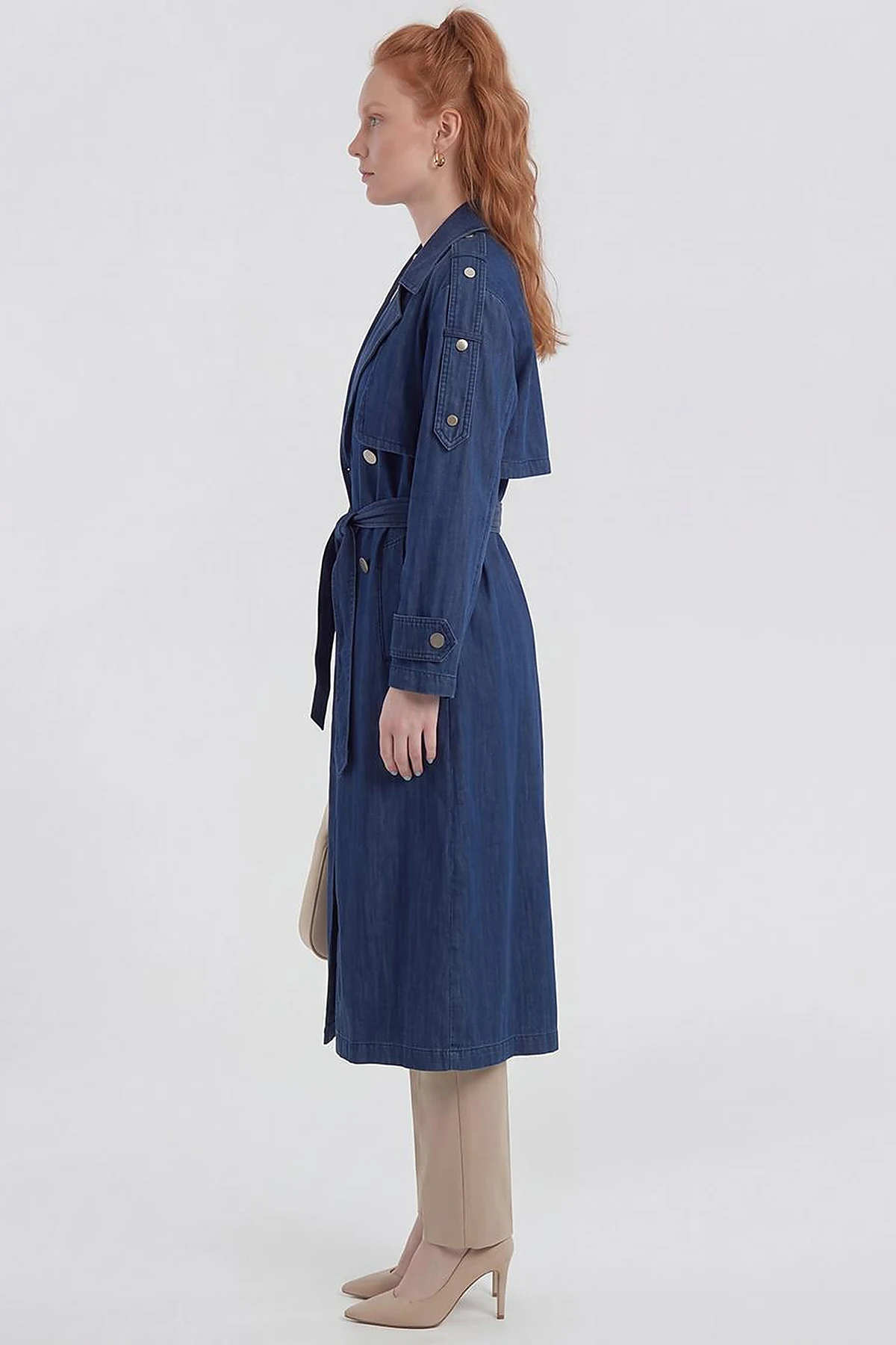 Washed Trench Coat Indigo