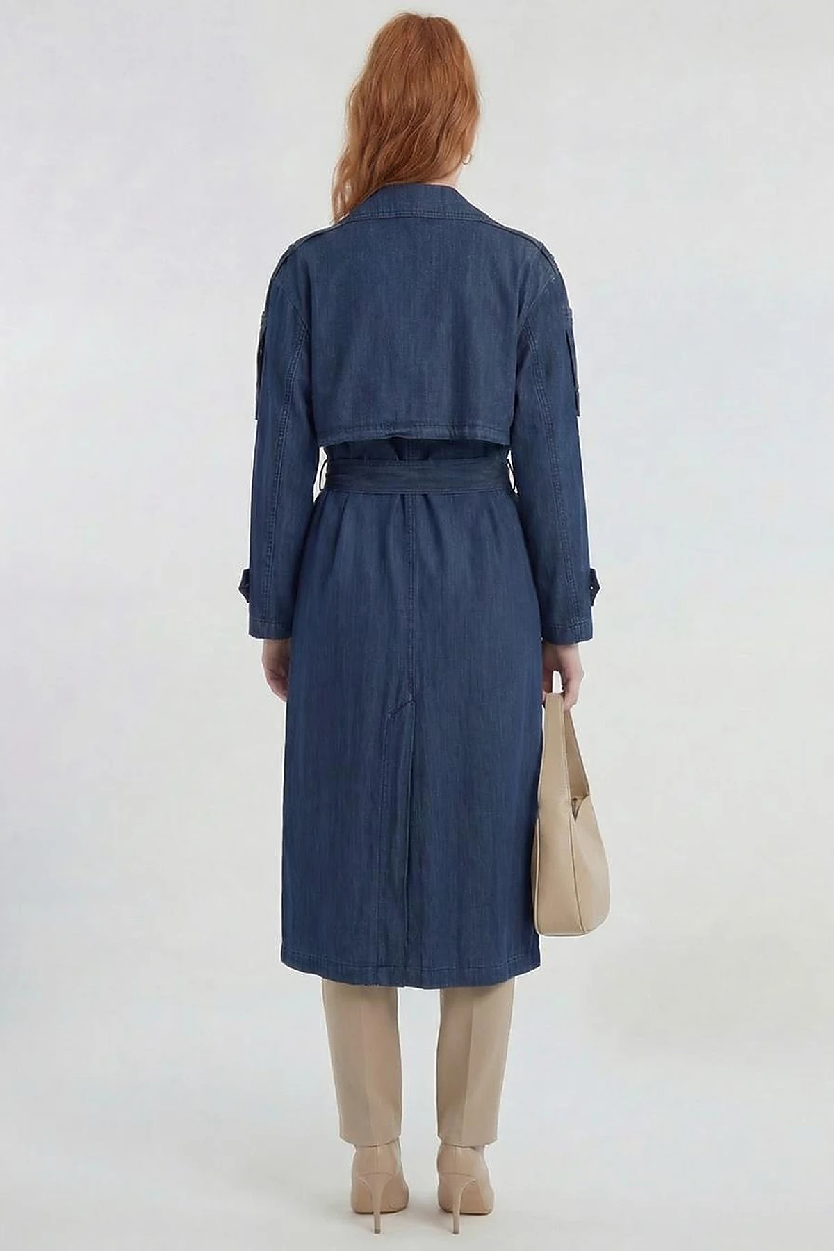 Washed Trench Coat Indigo