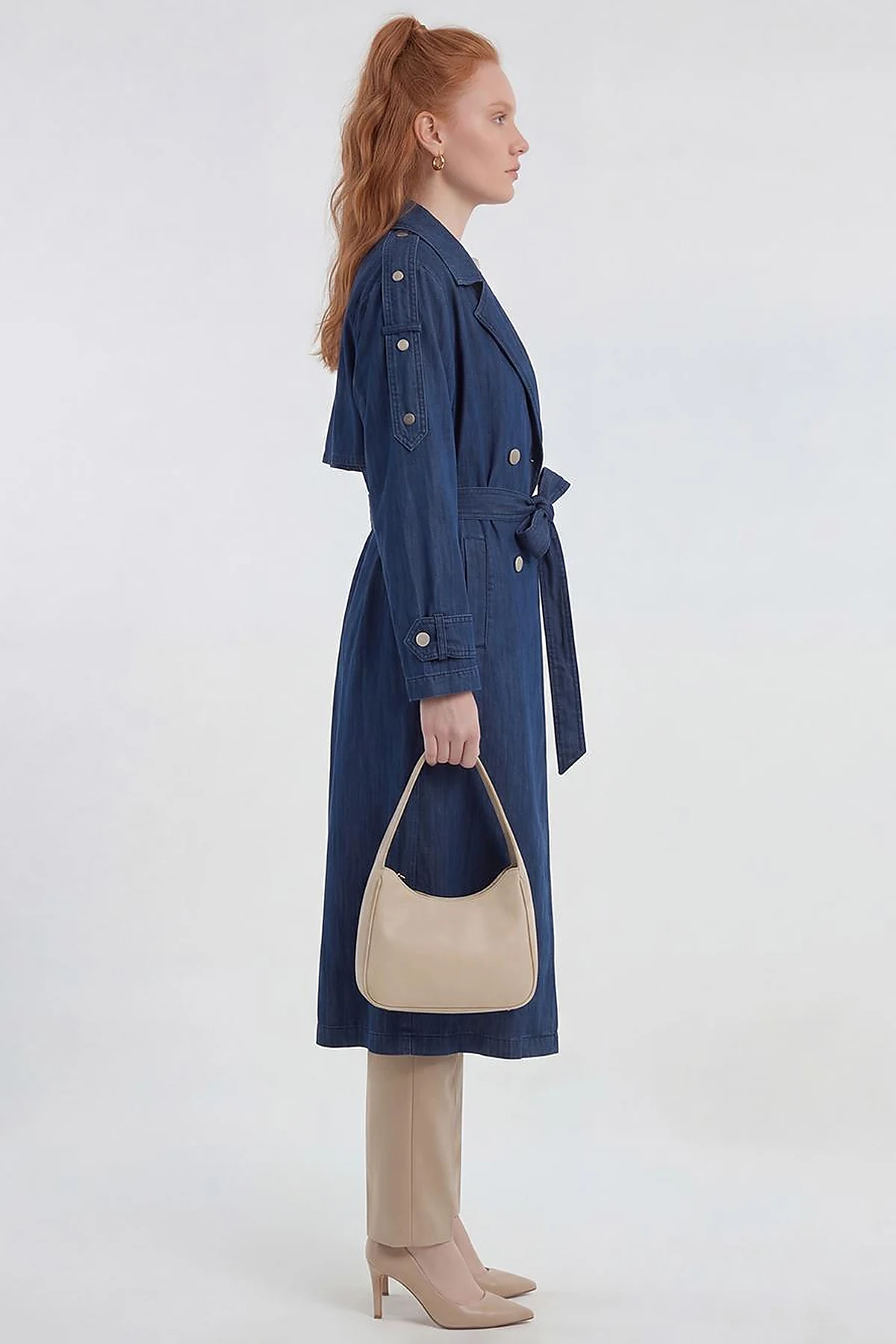 Washed Trench Coat Indigo