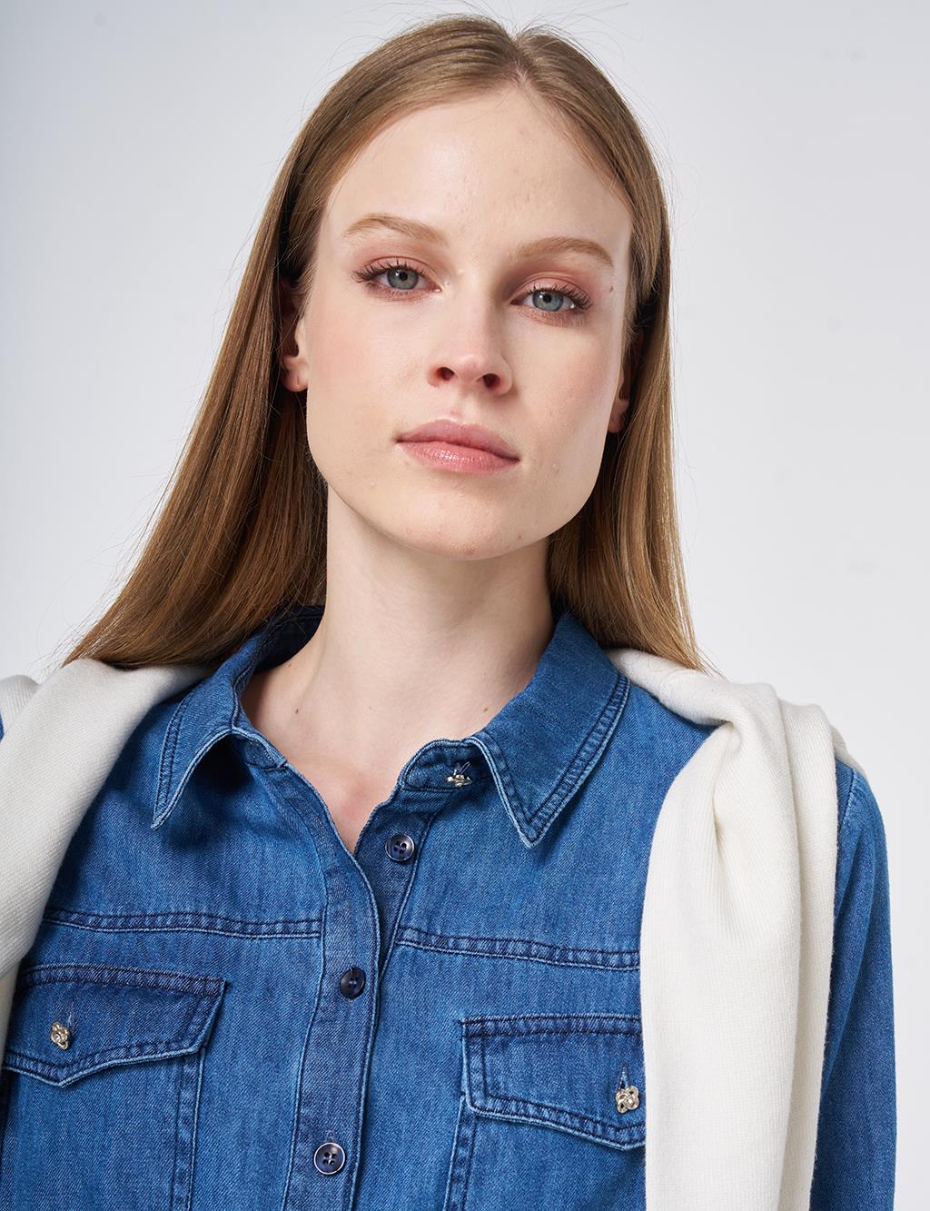 Washed Belted Dress Indigo 