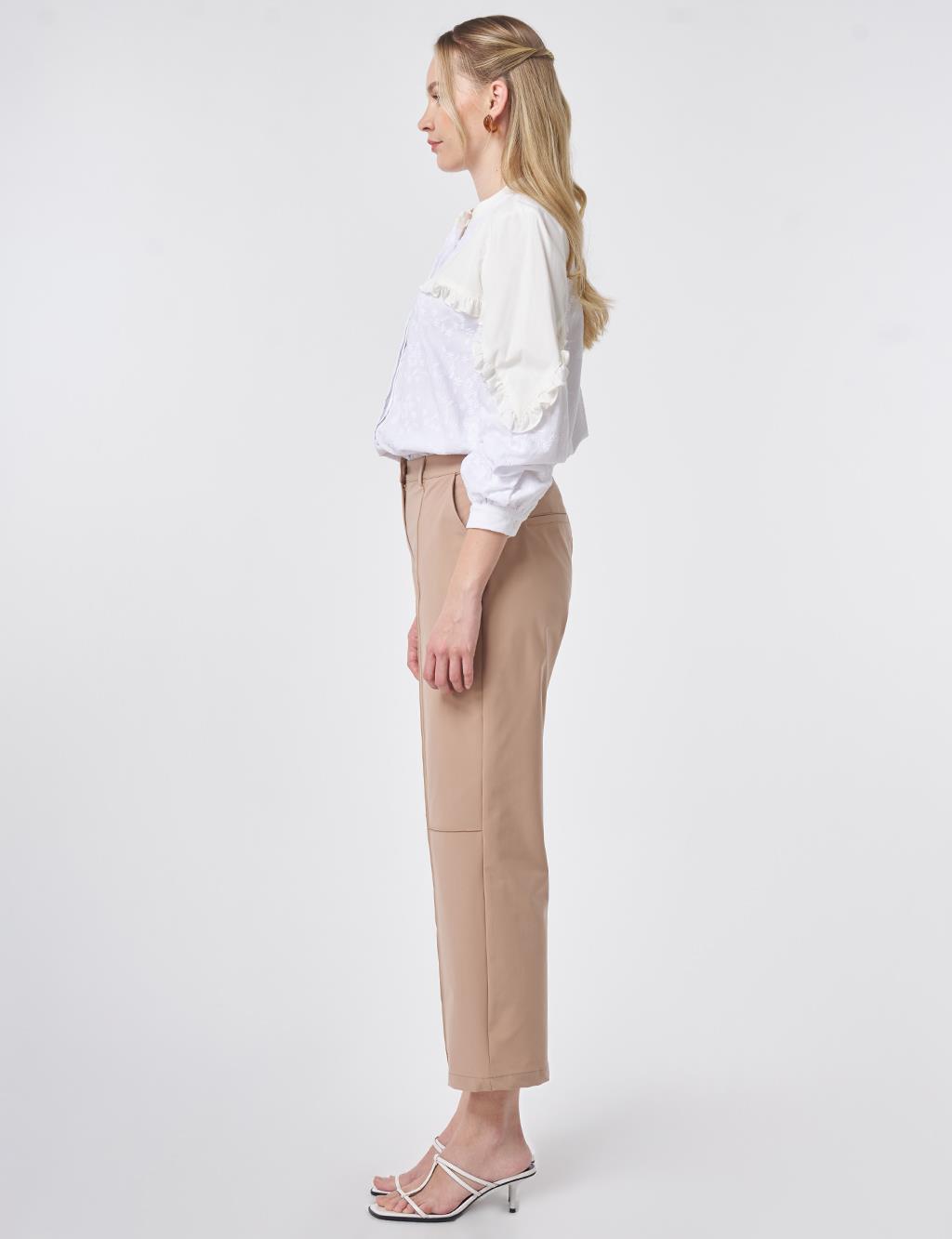 Seam Detailed Pants Beige