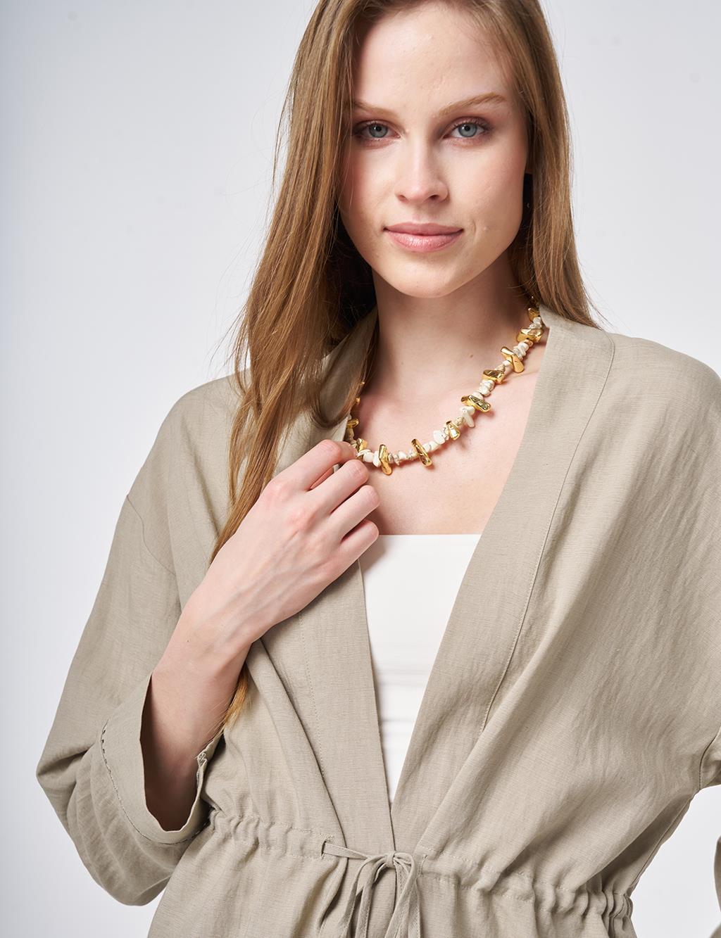 Lyocell Two-Piece Set with Punto Stitching Mold Green