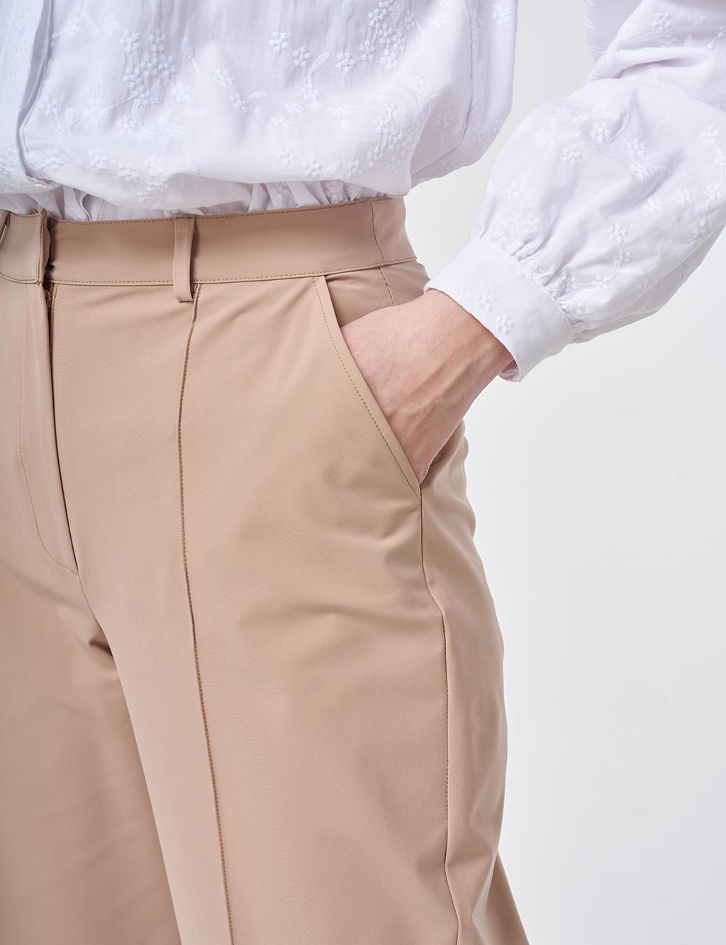Seam Detailed Pants Beige