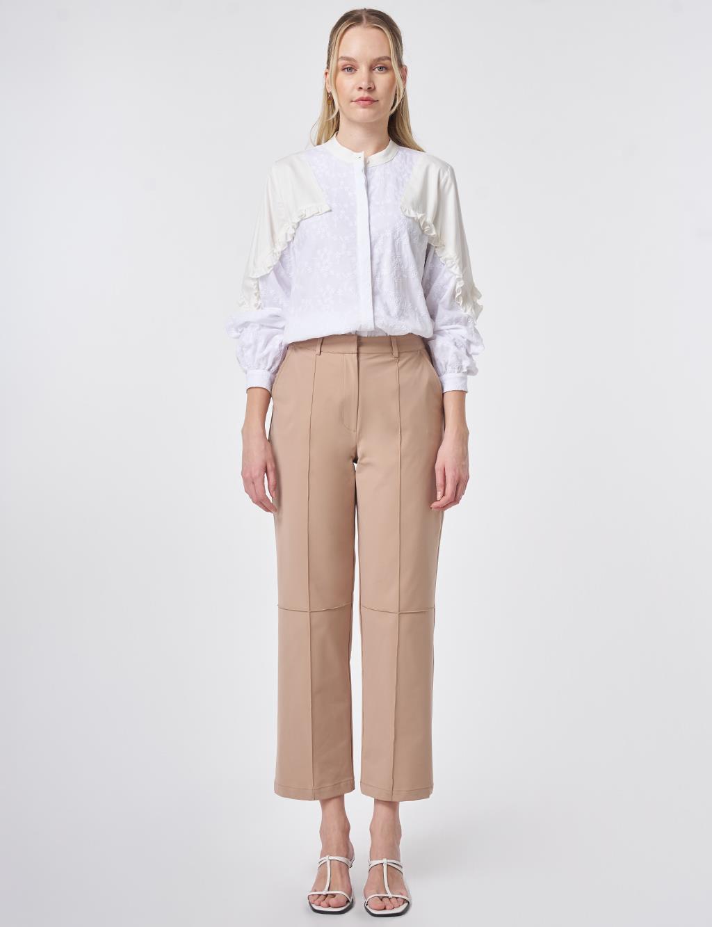 Seam Detailed Pants Beige