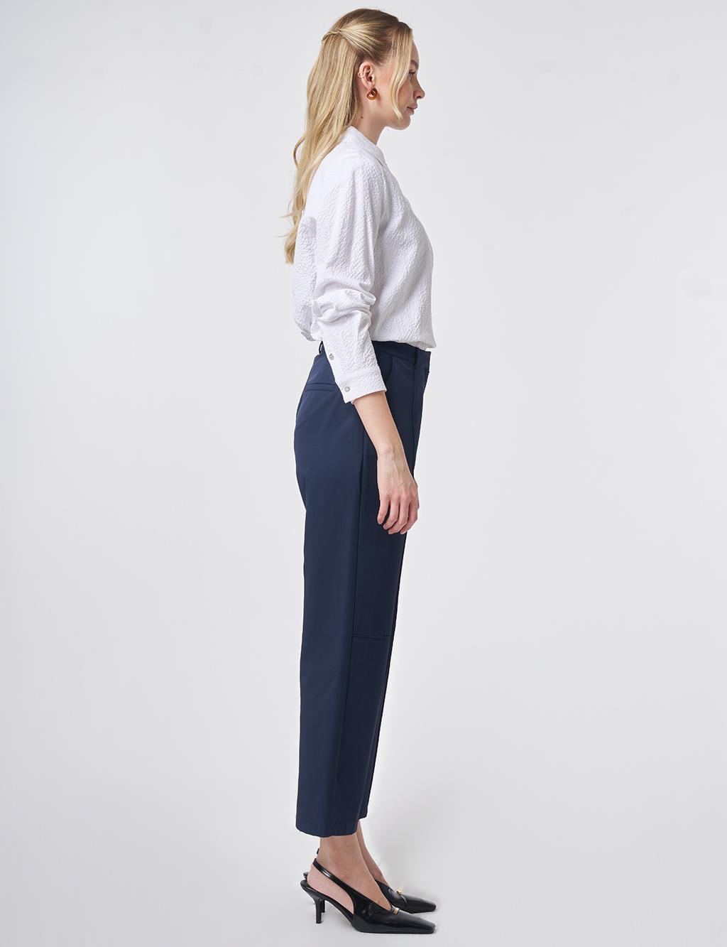 Seam Detailed Pants Dark Navy 