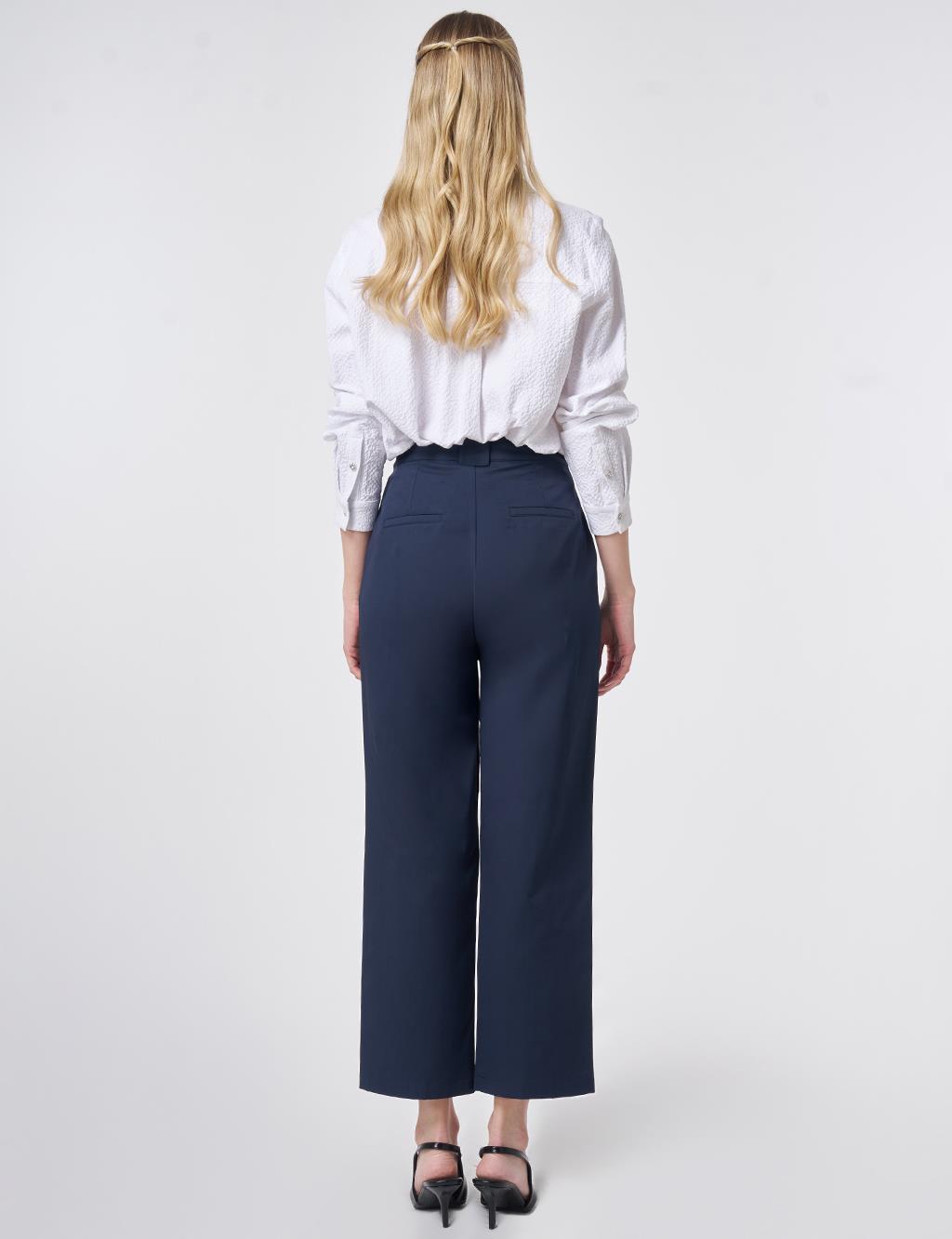 Seam Detailed Pants Dark Navy 