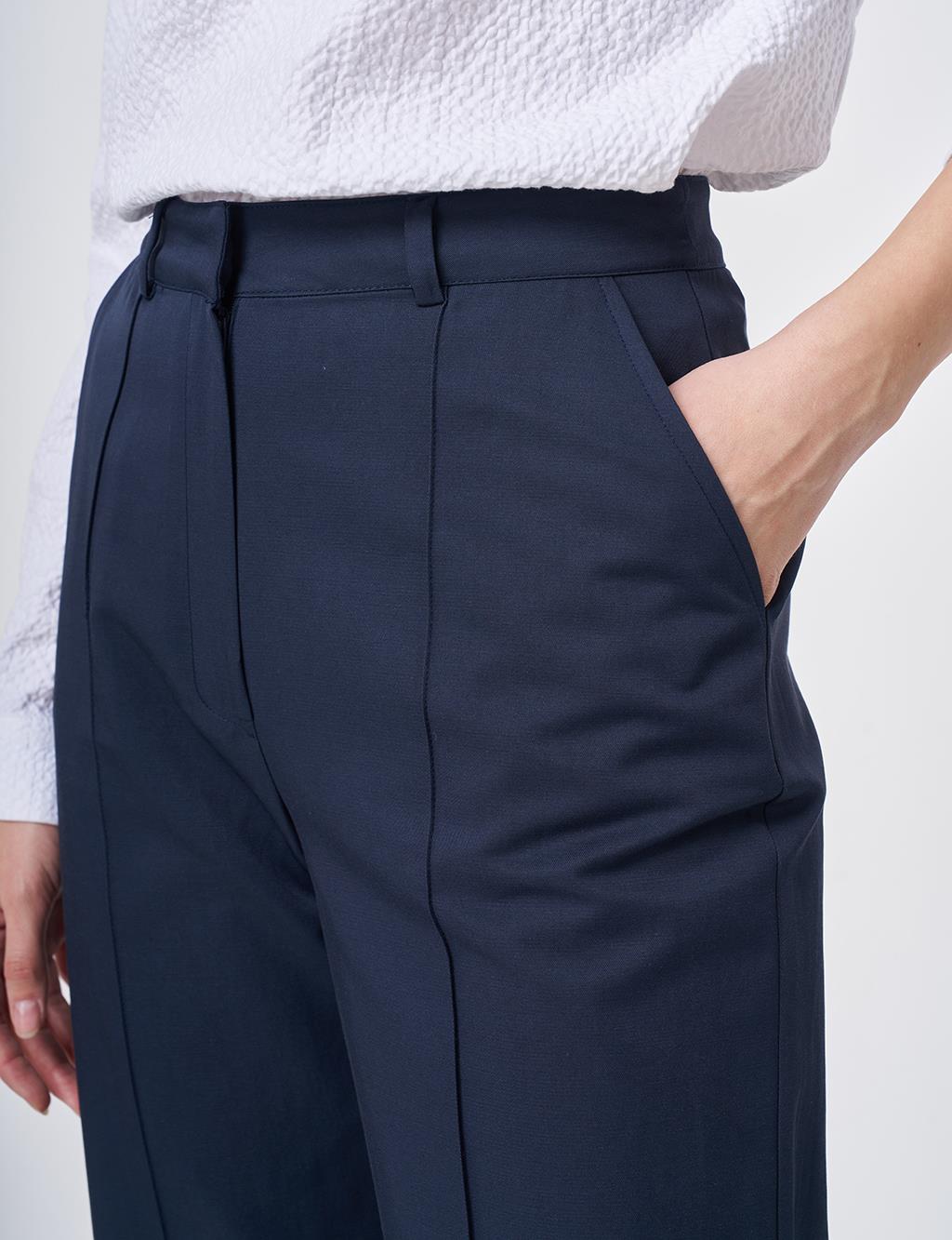 Seam Detailed Pants Dark Navy 