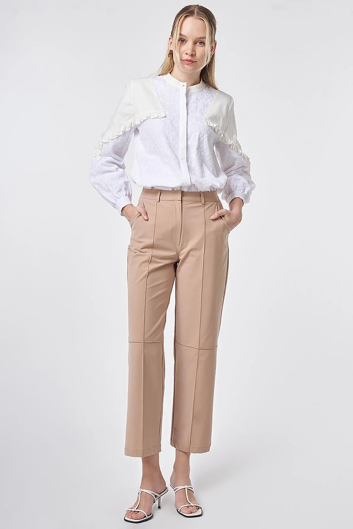 Seam Detailed Pants Beige