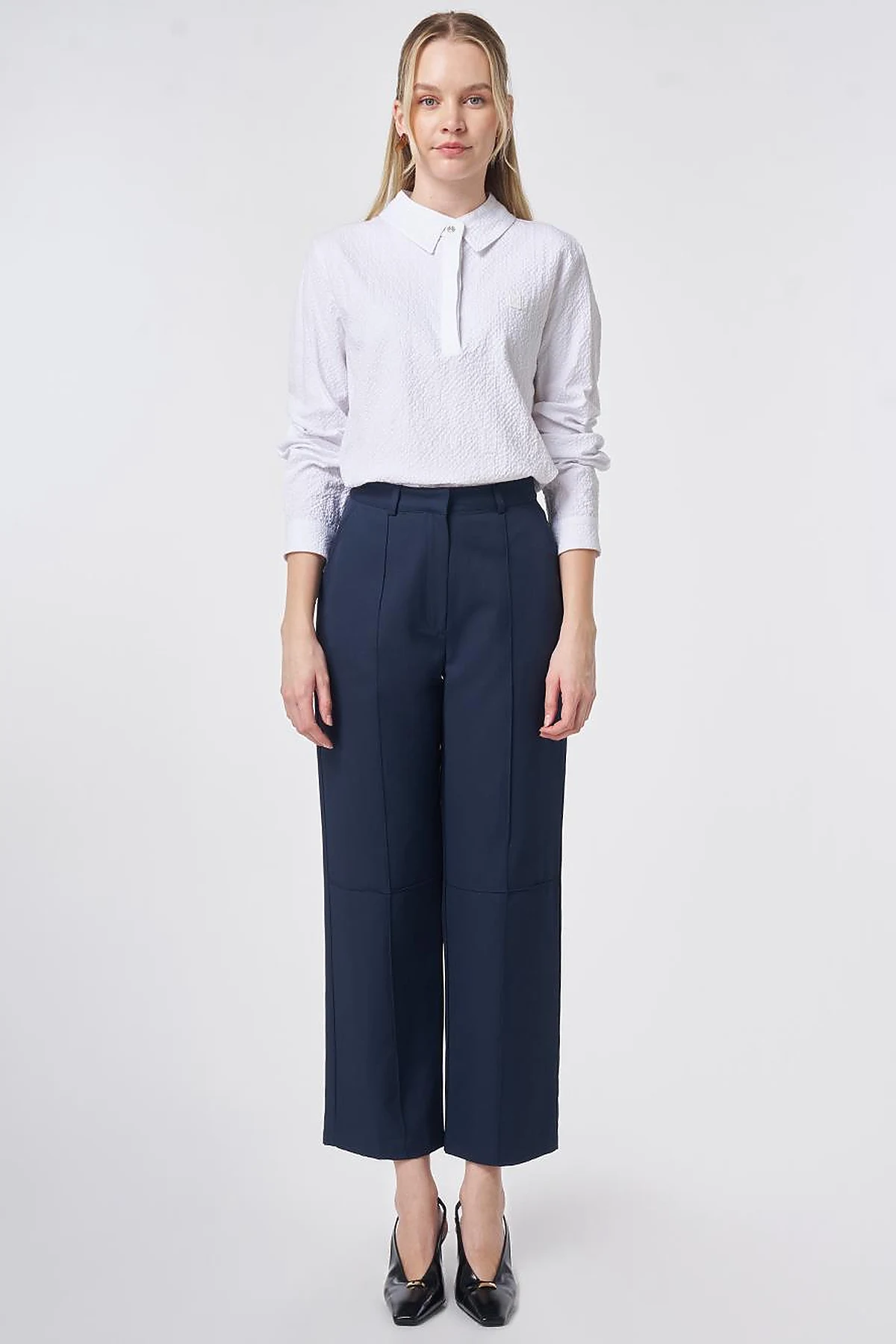 Seam Detailed Pants Dark Navy 