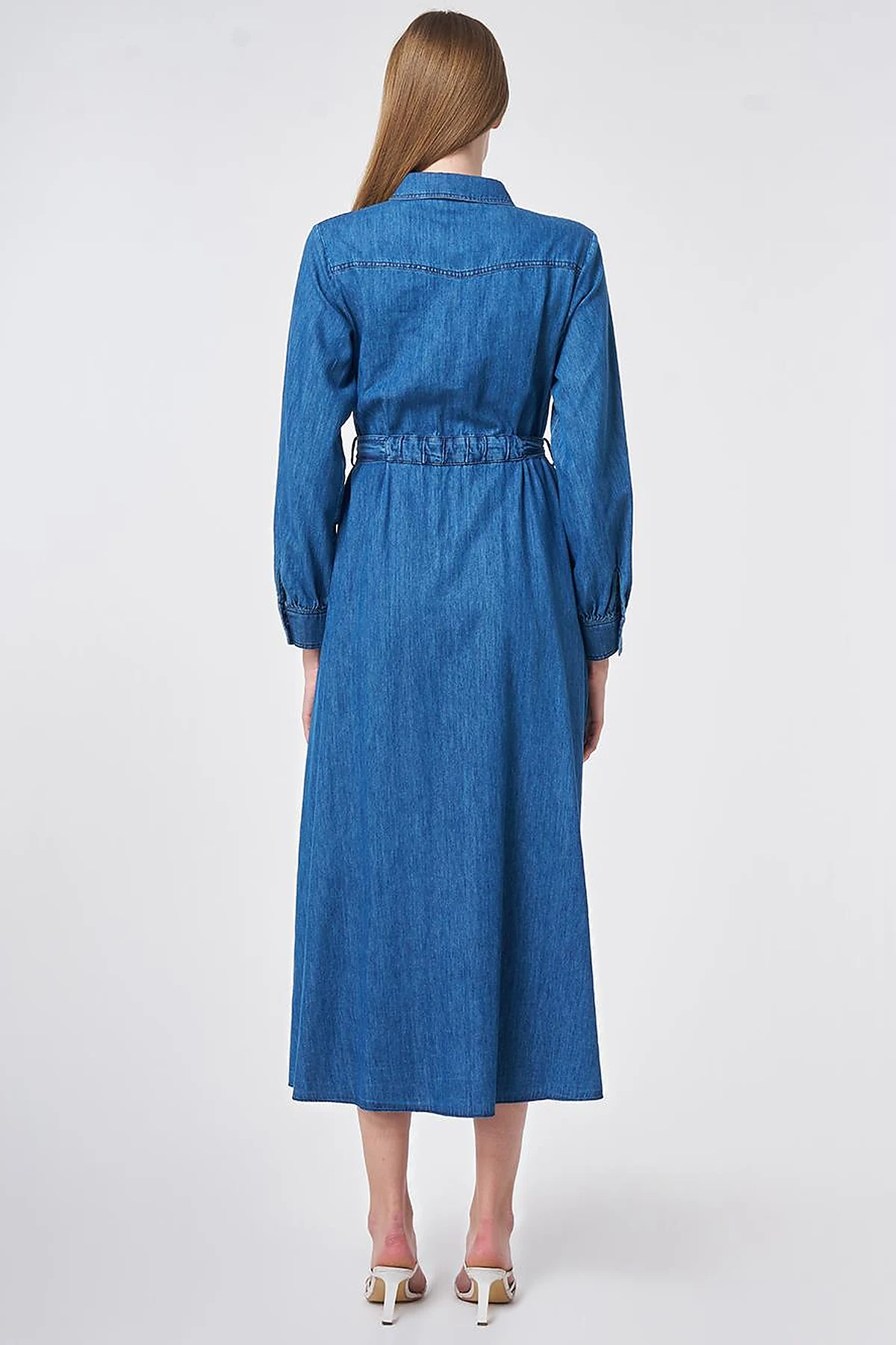 Washed Belted Dress Indigo 