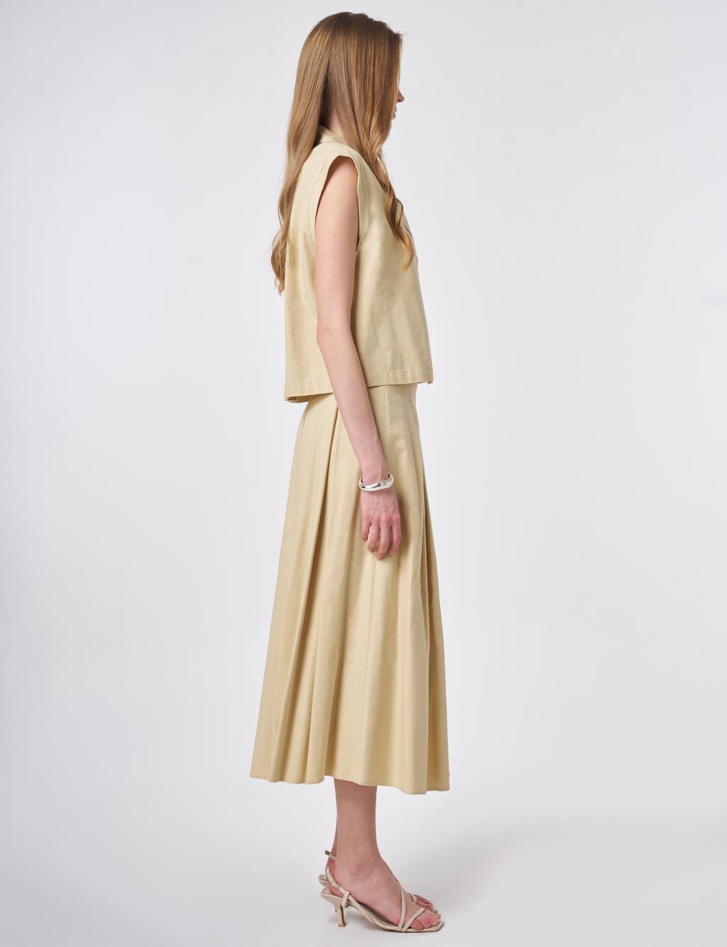 Vest Two-Piece Set Light Yellow