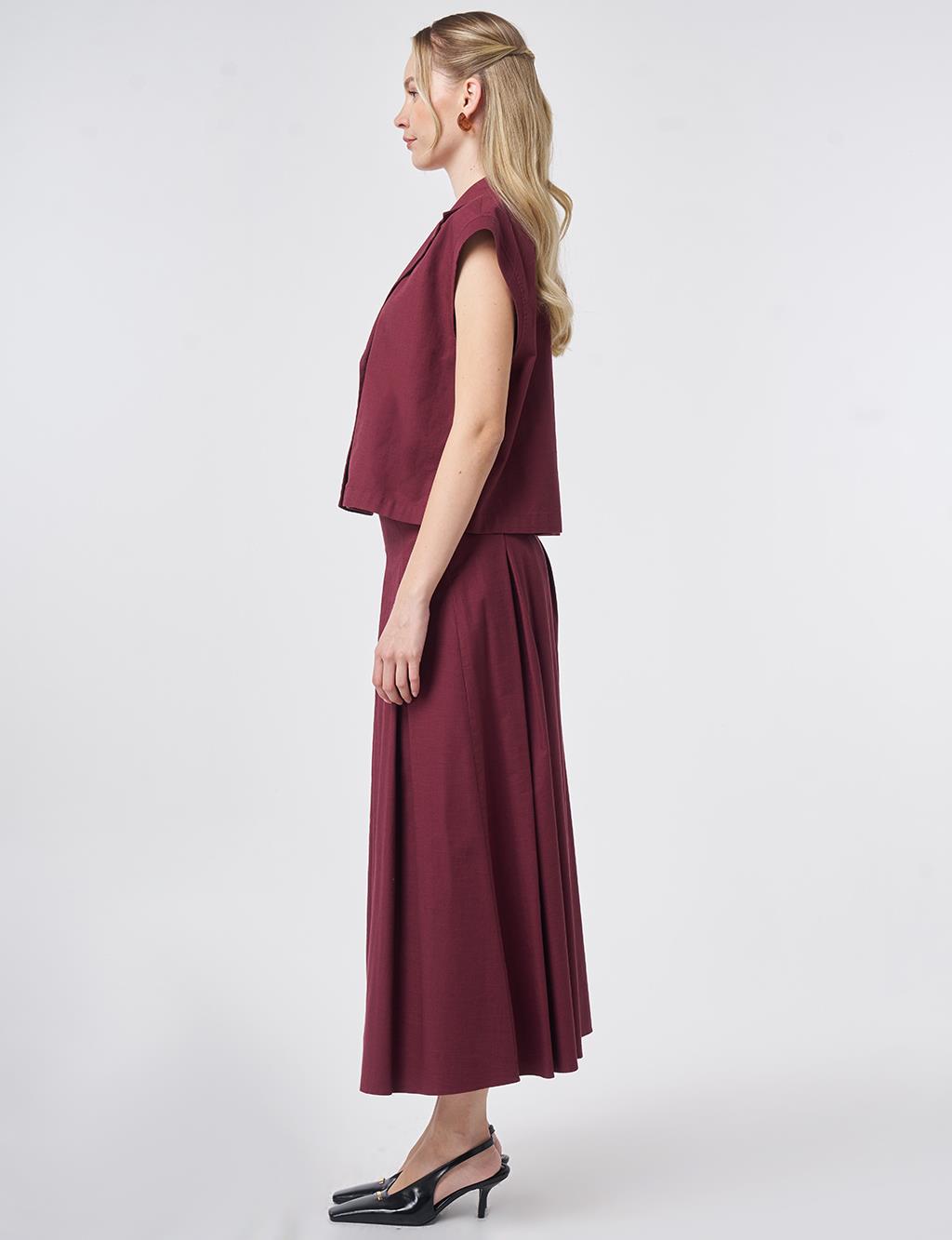 Vest Two-Piece Set Burgundy