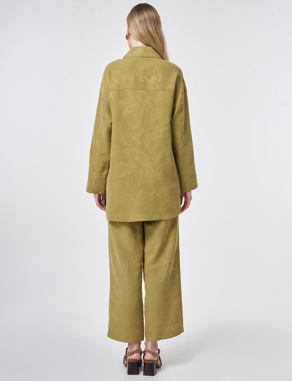 Desenli Modal İkili Takım Haki 