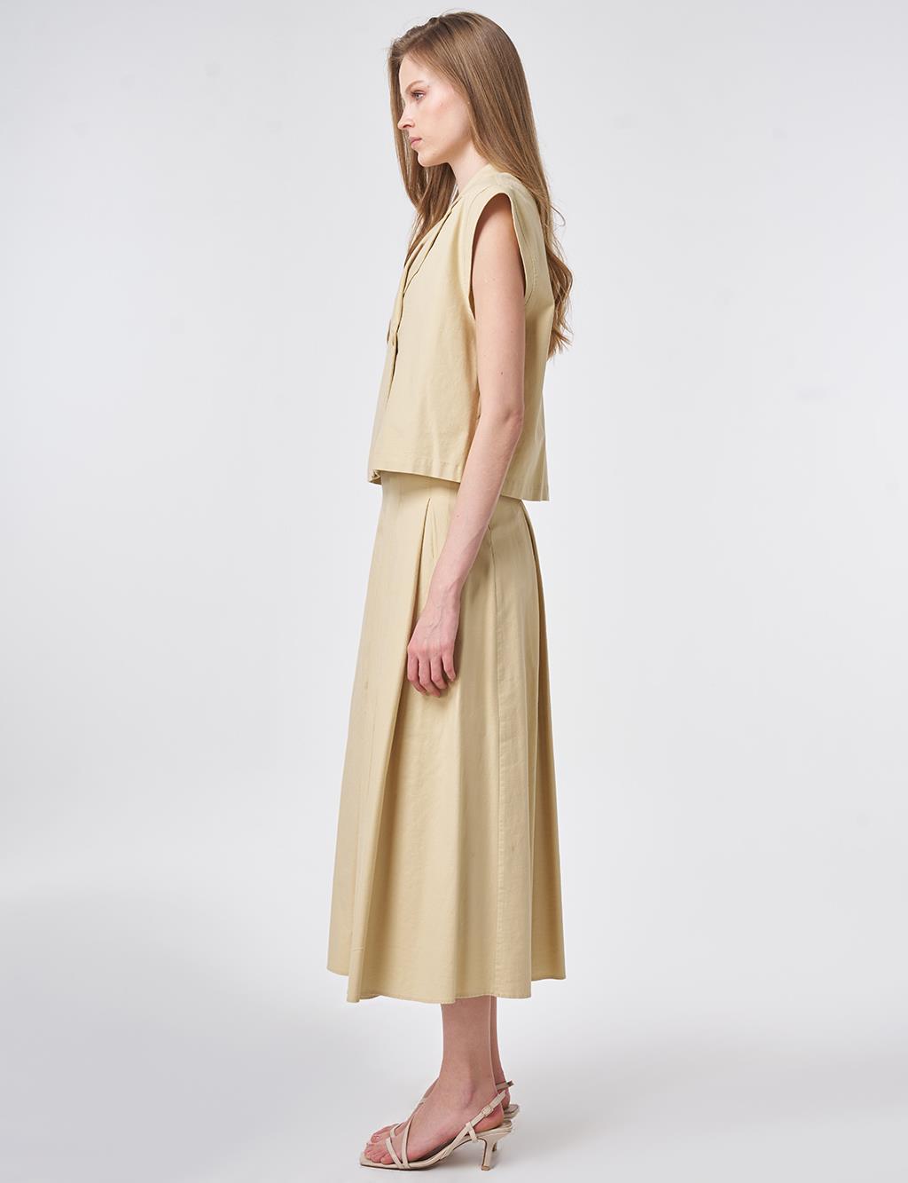 Vest Two-Piece Set Light Yellow