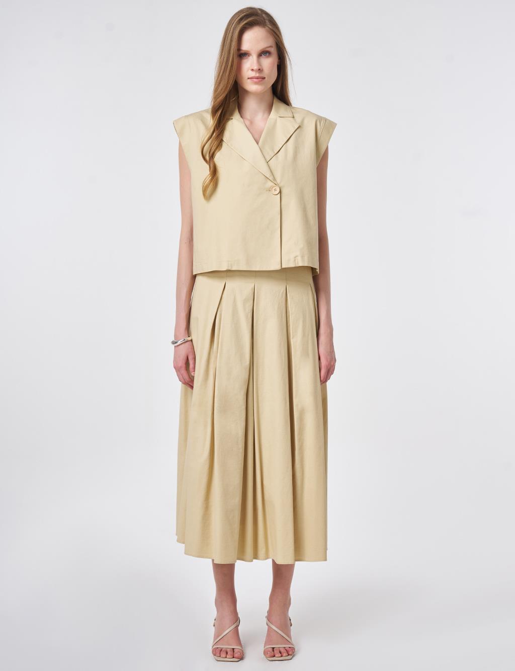 Vest Two-Piece Set Light Yellow