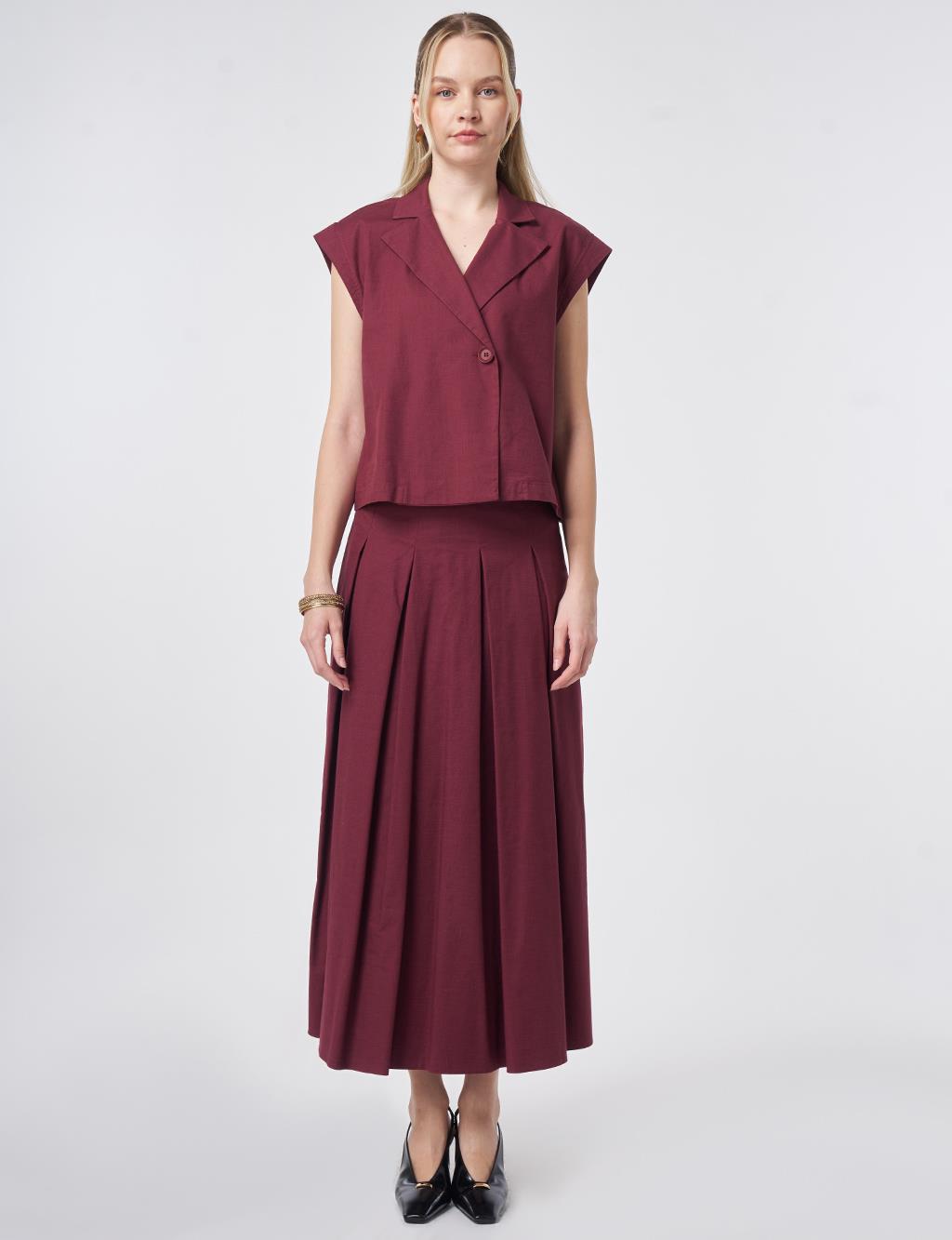 Vest Two-Piece Set Burgundy