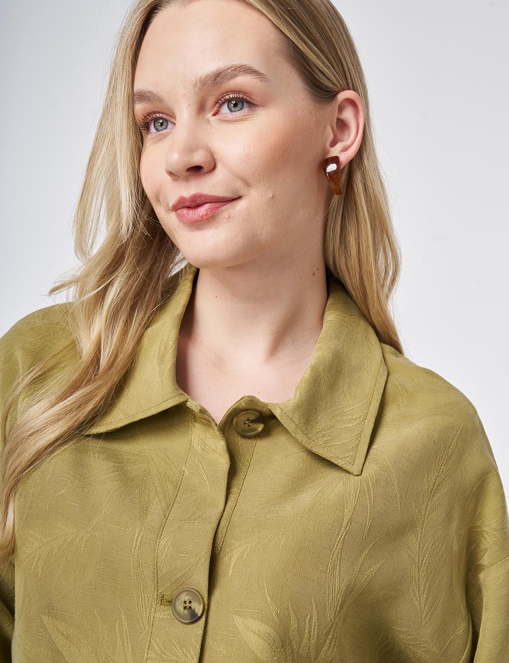 Desenli Modal İkili Takım Haki 