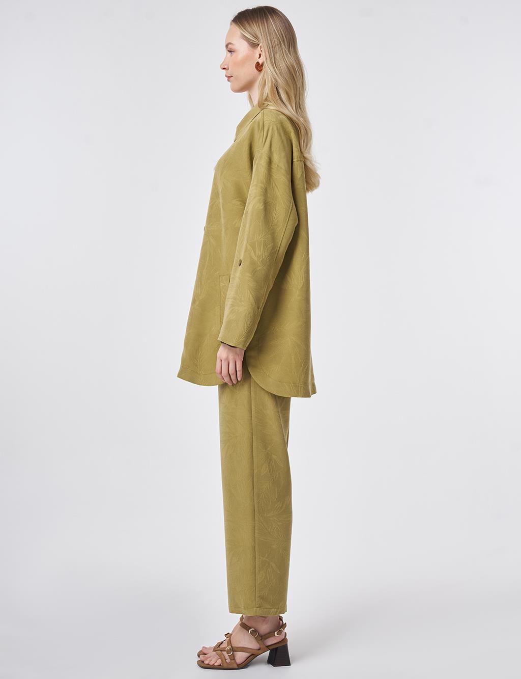 Desenli Modal İkili Takım Haki 