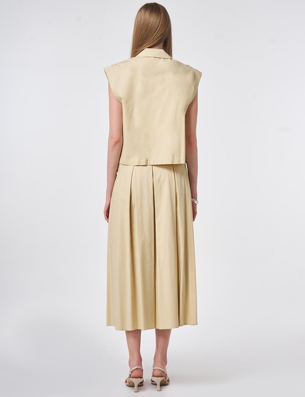 Vest Two-Piece Set Light Yellow