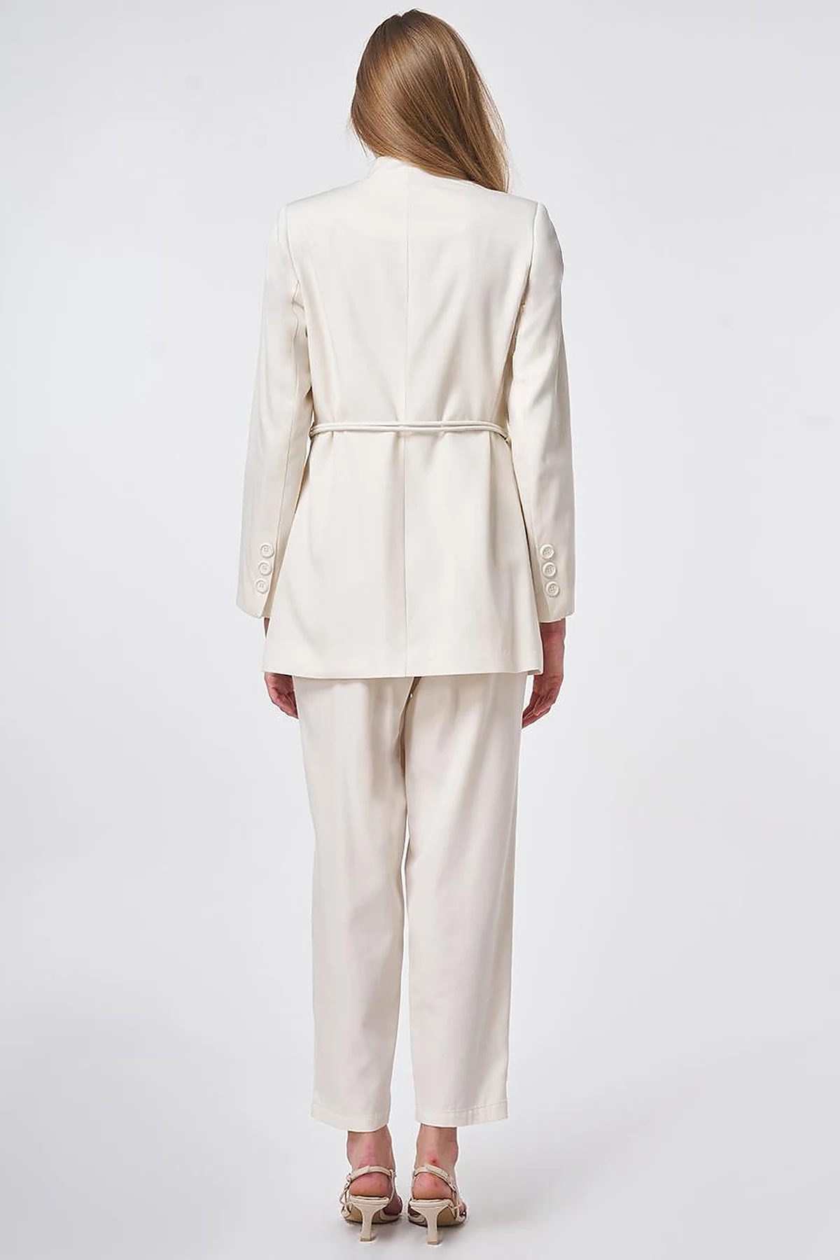 Rope Belt Detail Cotton-Lyocell Two-Piece Set – Cream