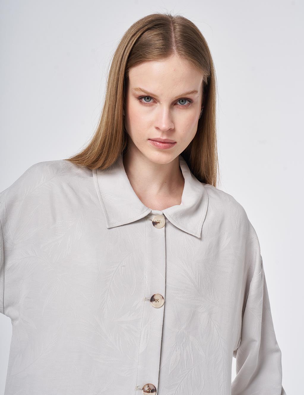 Patterned Modal Two-Piece Set Light Grey