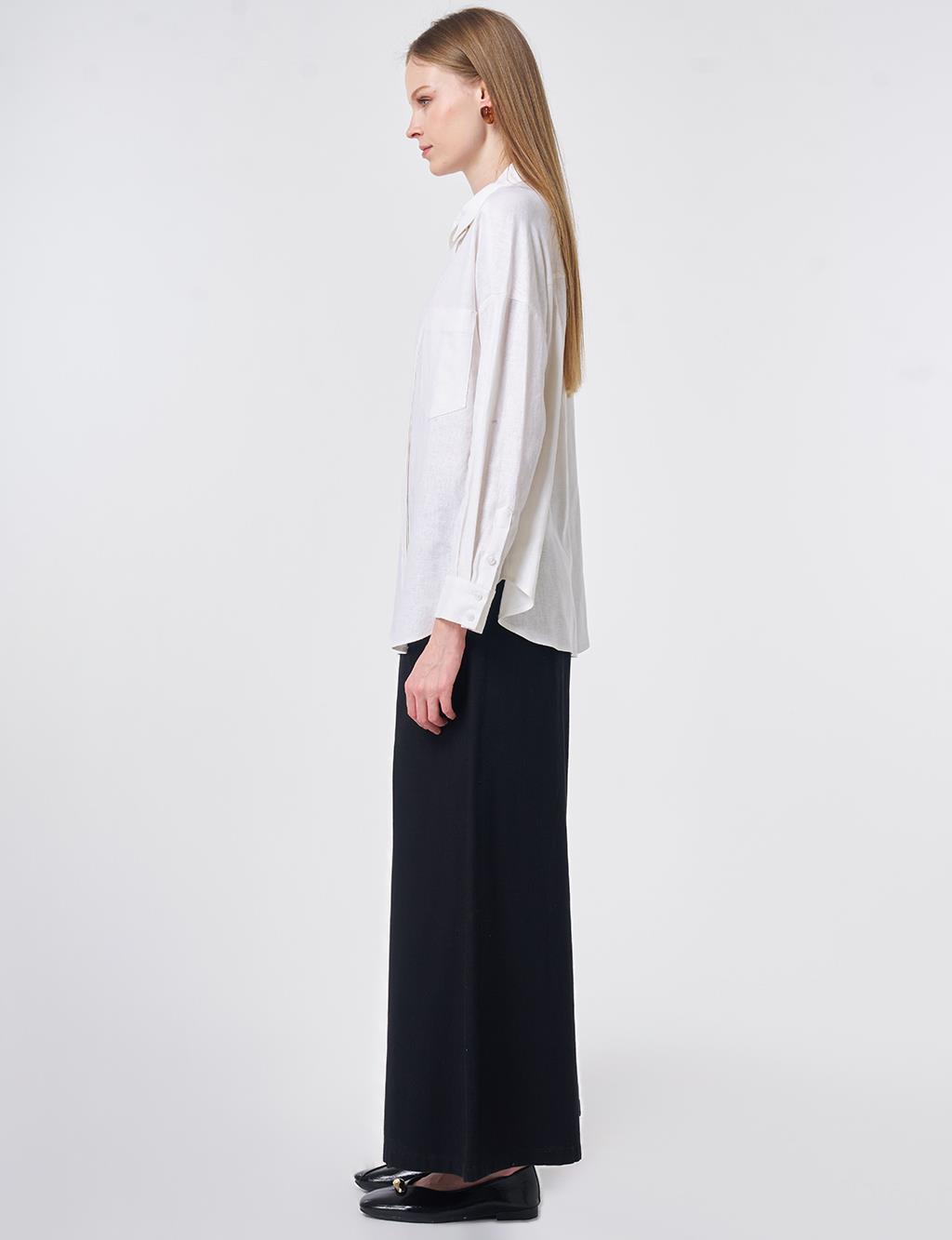 Sport Stitch Linen-Lyocell Tunic Optical White