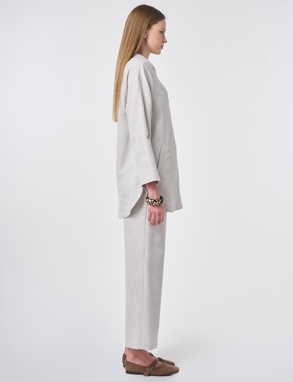 Patterned Modal Two-Piece Set Light Grey