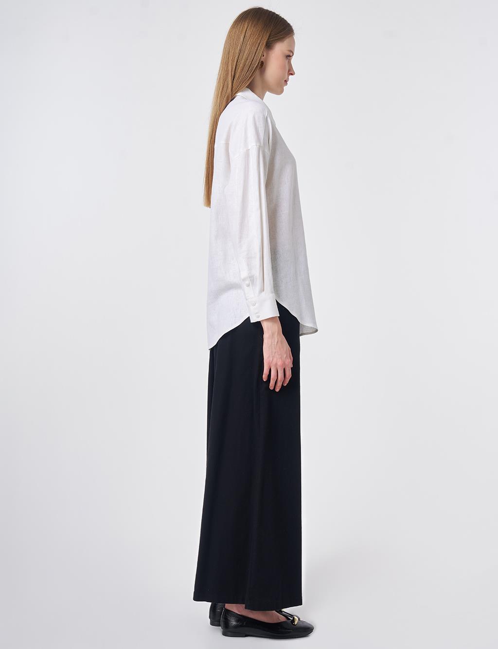 Sport Stitch Linen-Lyocell Tunic Optical White