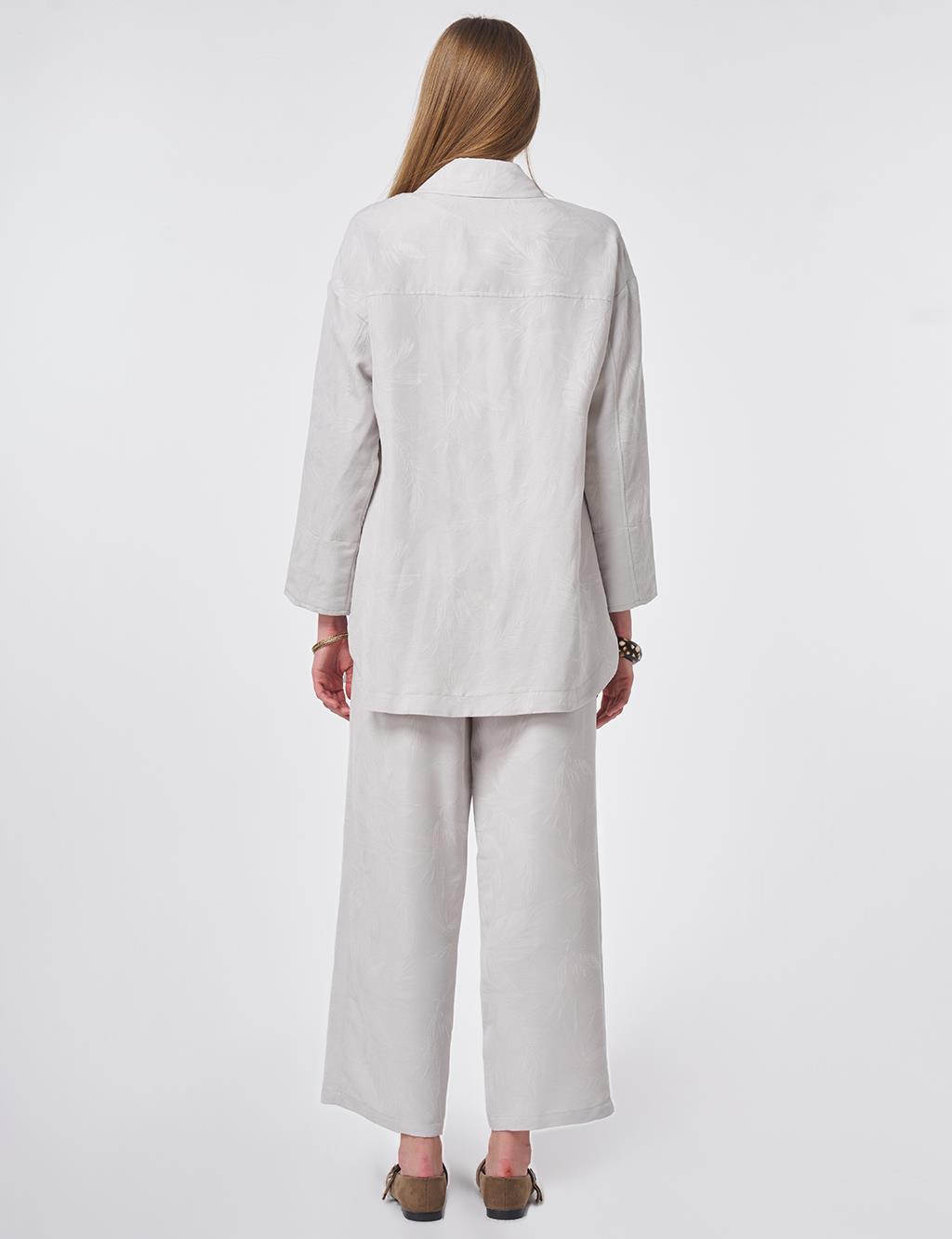 Patterned Modal Two-Piece Set Light Grey