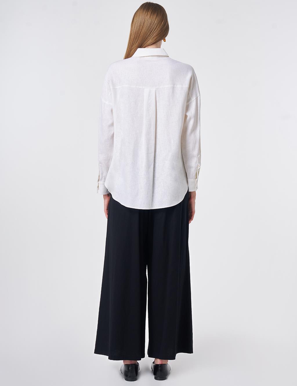 Sport Stitch Linen-Lyocell Tunic Optical White