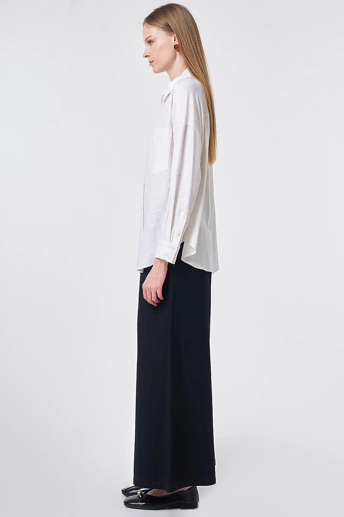 Sport Stitch Linen-Lyocell Tunic Optical White