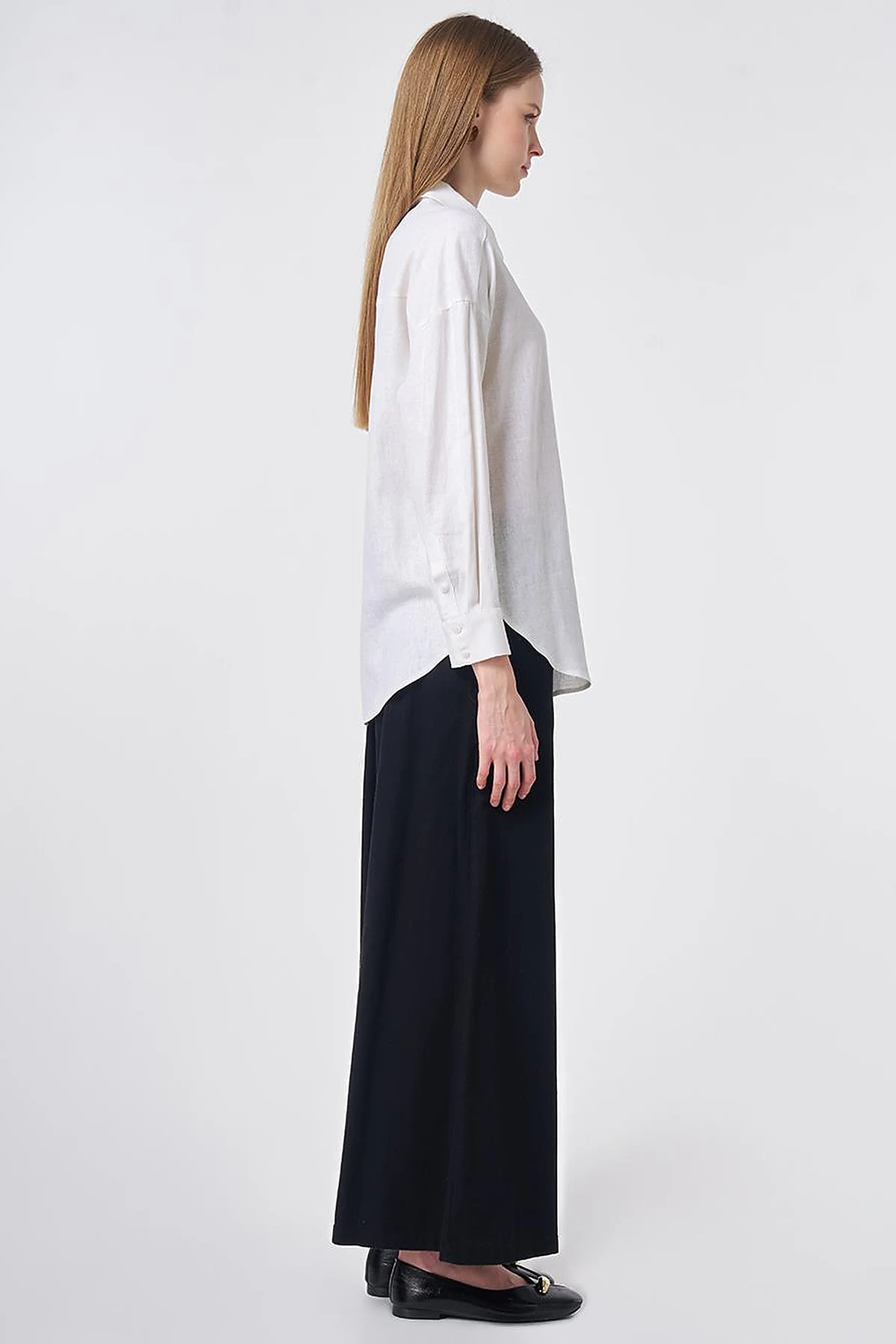 Sport Stitch Linen-Lyocell Tunic Optical White