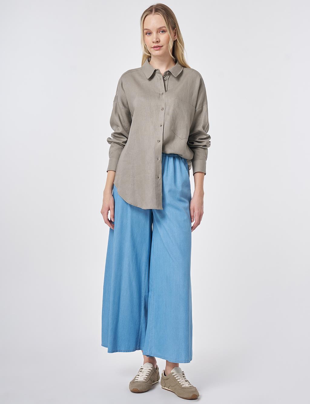 Sport Stitch Linen-Lyocell Tunic Dark Mink