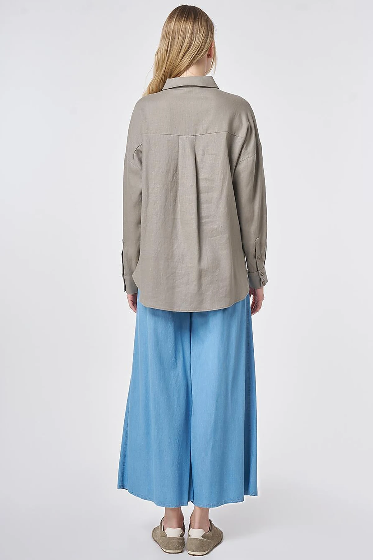 Sport Stitch Linen-Lyocell Tunic Dark Mink