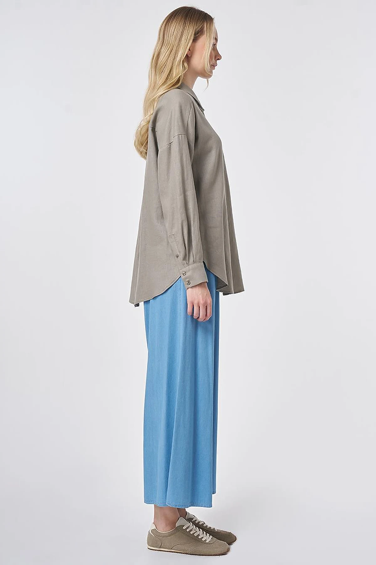 Sport Stitch Linen-Lyocell Tunic Dark Mink