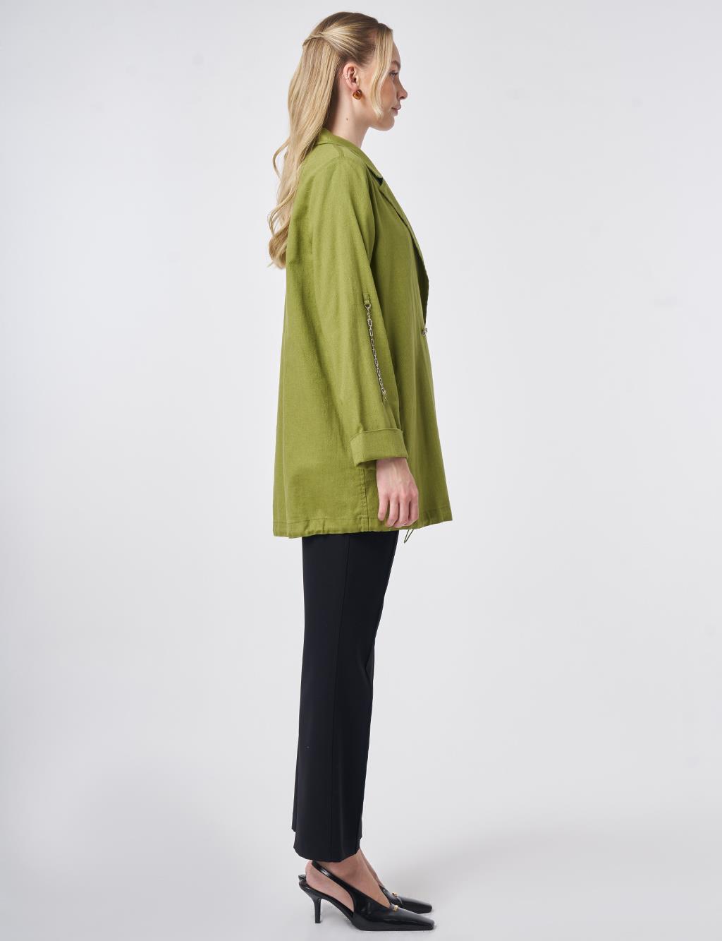 Buttoned Blazer Jacket Matcha Green