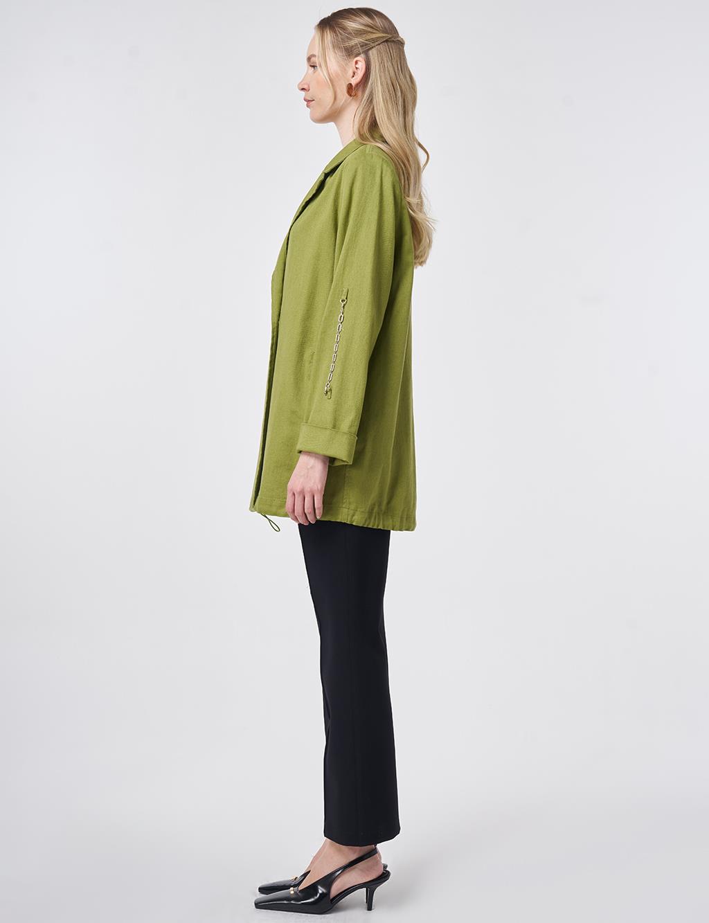 Buttoned Blazer Jacket Matcha Green