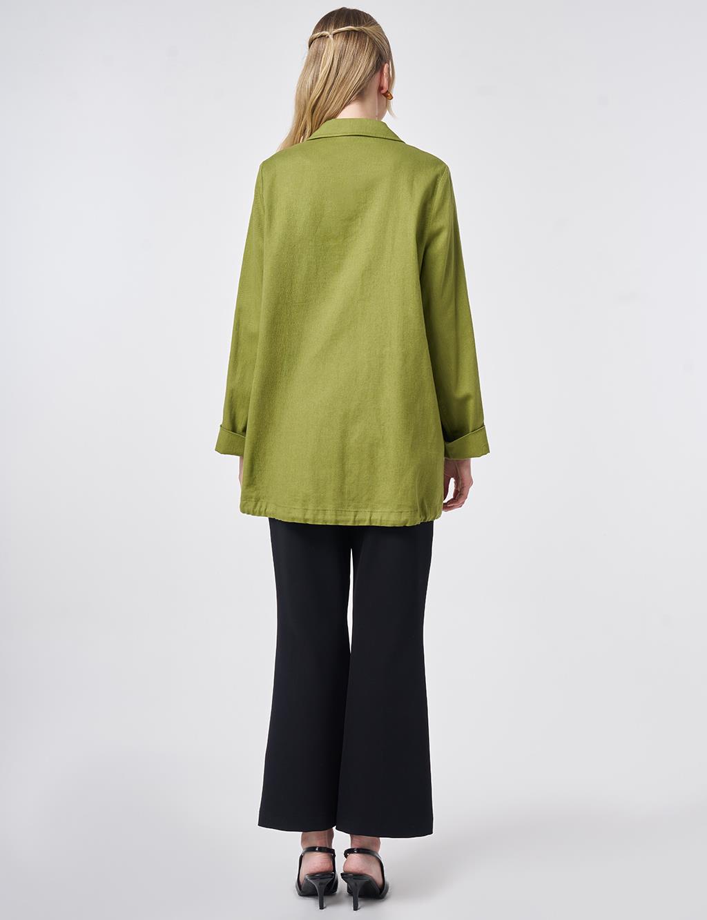 Buttoned Blazer Jacket Matcha Green