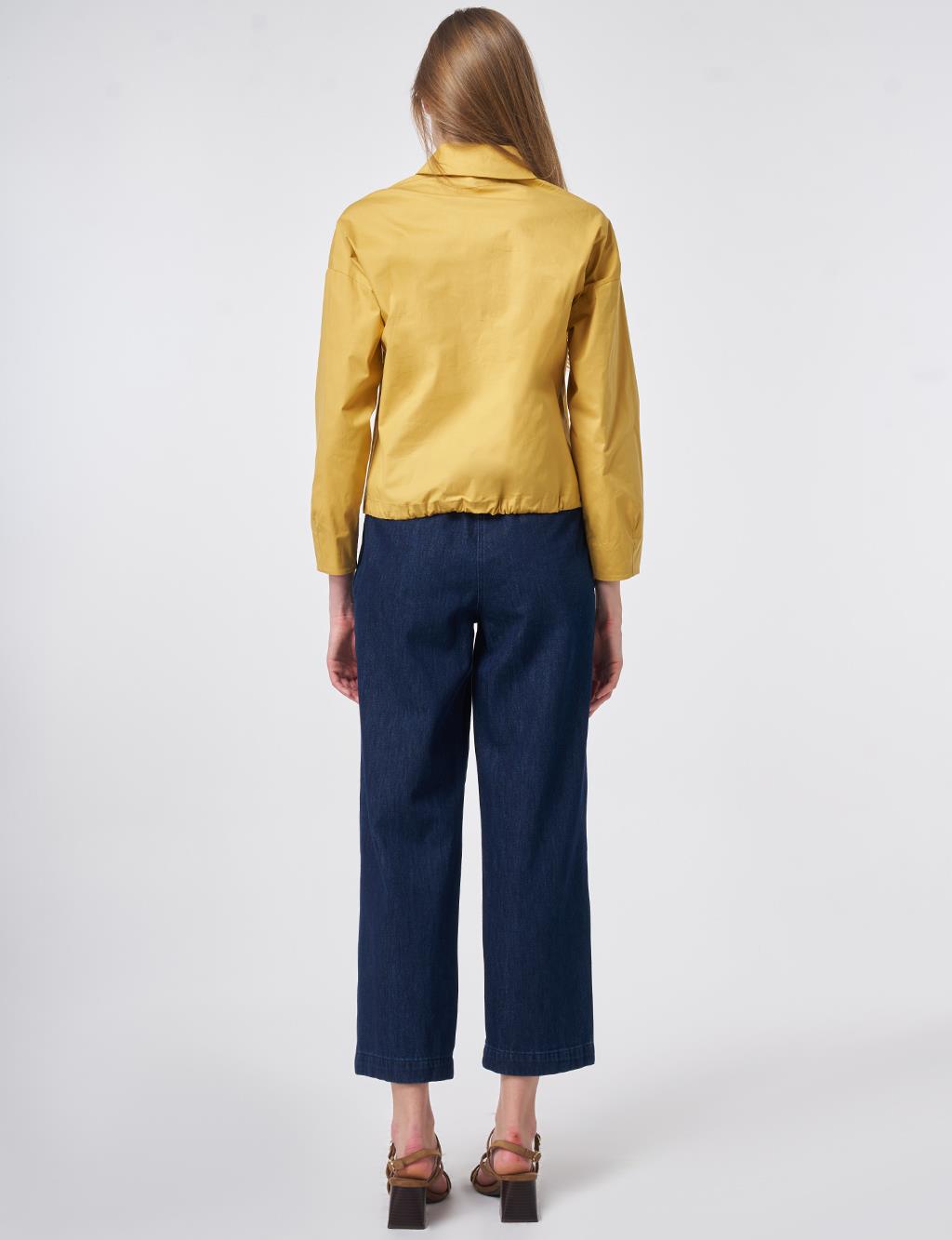 Embroidered Cotton Blouse Mustard