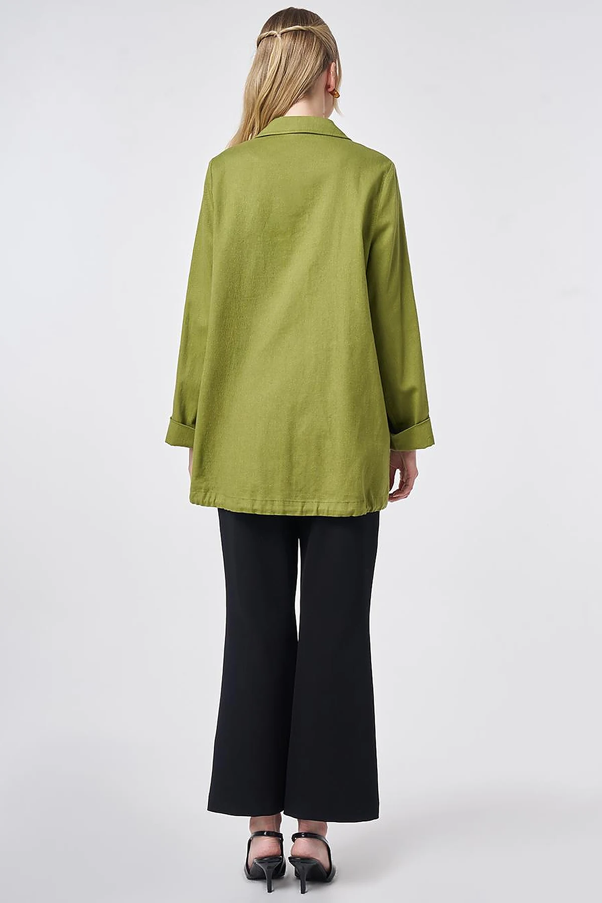 Buttoned Blazer Jacket Matcha Green