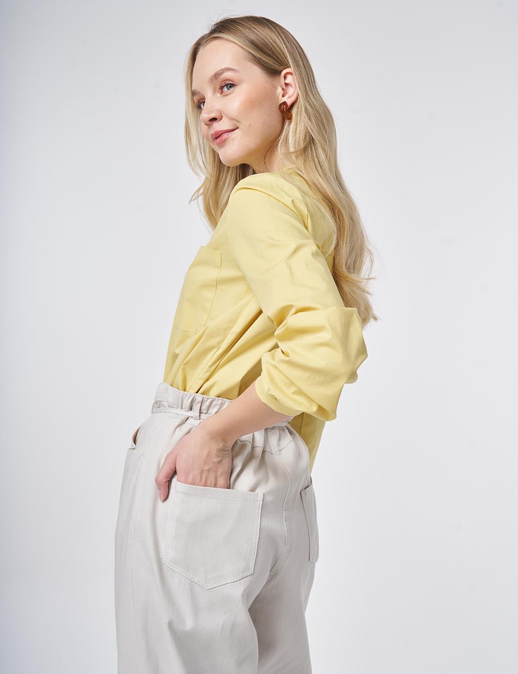 Drawstring Belt Non-Denim Trousers Gray