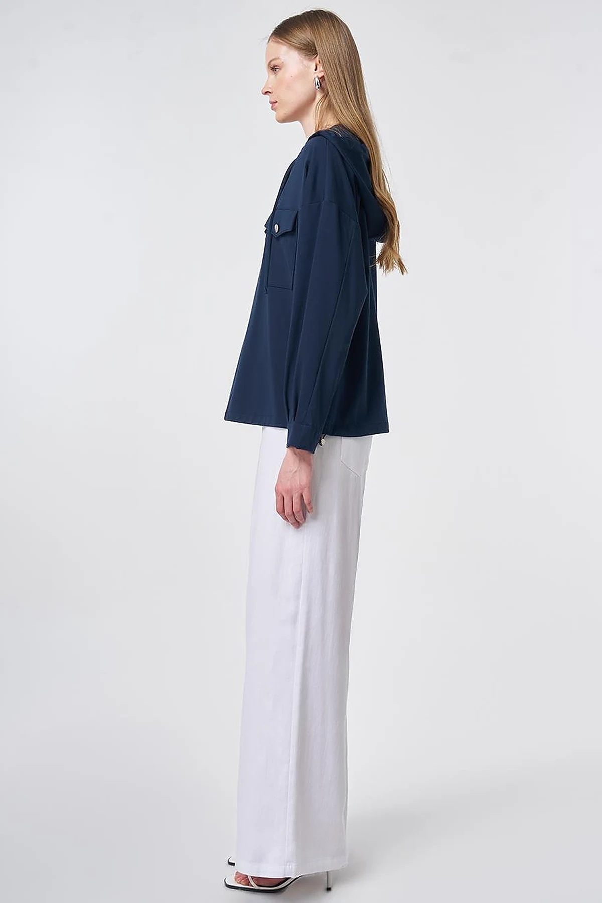 Hooded Rayon Sweatshirt Dark Navy